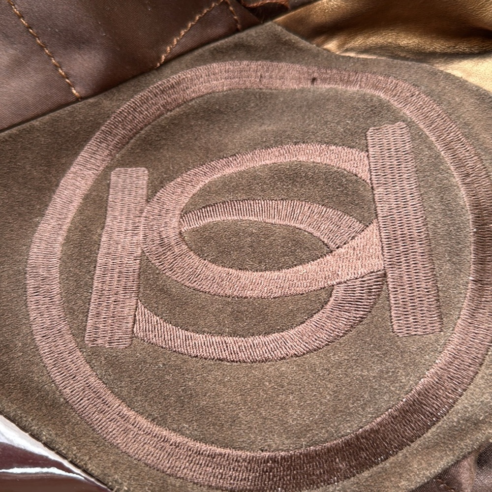 Bebe Tote, Brown Patchwork With Gold Hardware, Vi… - image 7